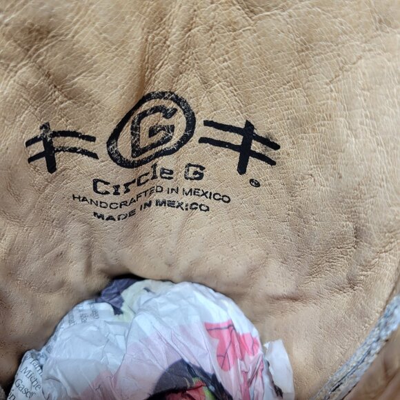 Corral Circle G Women's Size 7W US Black Crackle/Bone Embroidery Boots L5048 - Picture 10 of 11